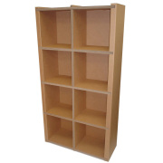 書斎におすすめ！大容量ダンボール本棚・収納棚「モナカ スクエア 4×2」