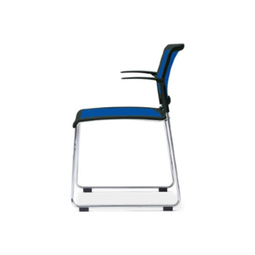 プラス ミーティングチェア UM SERIES(UMシリーズ) ダークグレーフレーム 肘付 ループ脚 MB-UM02M