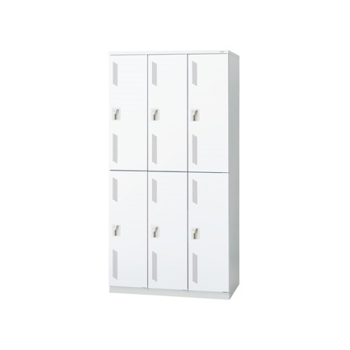 プラス 更衣ロッカー LZシリーズ カラータイプ 6人用 シリンダー錠 W900×D515×H1790 LZ-6S 31-330