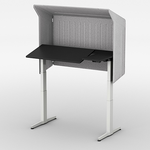 オカムラ リーガスL型水平天板：ブラック/プライズッド ルーフパネル レバー インジケーター有 W1400D800 3U22AA-MT/MB