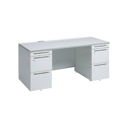 オカムラ アドバンス 両袖デスク W1500×D700×H720 両3段 中央引出し無 コンセント対応タイプ 3V07LG-MK