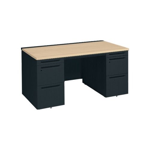 オカムラ アドバンス 両袖デスク W1500×D800×H720 両3段 中央引出し付 3V0SBG-MK57