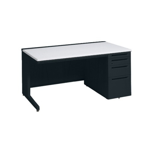 オカムラ アドバンス　片袖デスク W1500×D800×H720 4段袖 中央引出し付 3V1WBG-MK61