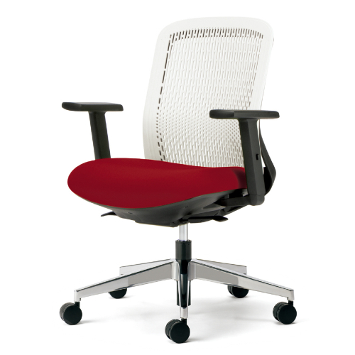 プラス トライチェア アルミ脚 ローバック アジャスト肘 ホワイトシェル KD-TR52SEL