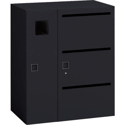 オカムラ レクトライン収納 Rectline ブラックタイプ リサイクルトラッシュユニット 上置き 下置き兼用 W900 D450 H1050 4b23fc Zk25