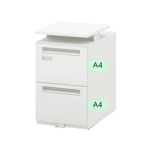 ウチダ STワゴン スタンダードタイプ ダイヤル錠タイプ 天板昇降ワゴン A4-2段 W408×D585×H642-722 STT-A4-2DN/5-118-161□