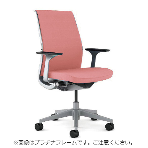 スチールケース シンクチェア 背クロス ブラックフレーム 固定肘 5-324-32