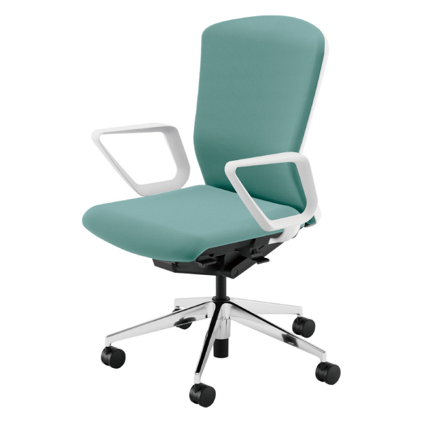 ウチダ エルフィチェア ポリッシュ脚 両面クロス ハイバック リング肘(ERAW型/ERAB型) 5-360-683/5-360-623