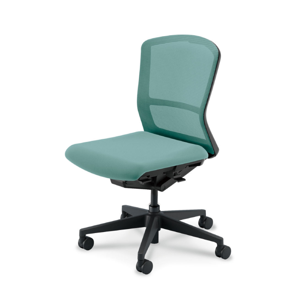 内田洋行ウチダ エルフィチェア メッシュ ミドルバック 肘無 ナイロンキャスター 5-360-100