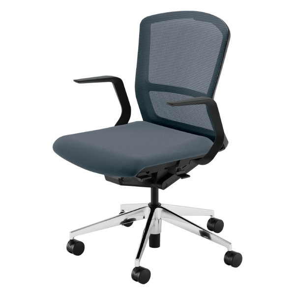 ウチダ エルフィチェア メッシュ ミドルバック L型肘(ELAW型/ELAB型) ナイロンキャスター 5-360-181/5-360-121