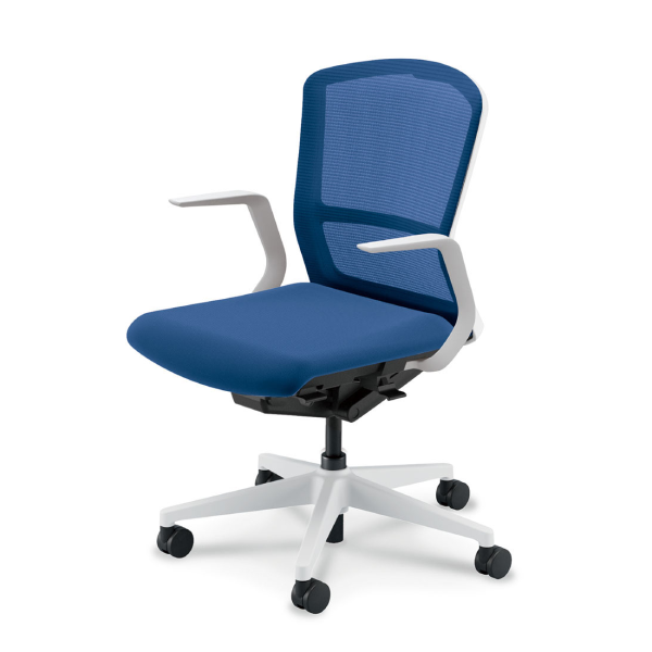 ウチダ エルフィチェア メッシュ ミドルバック L型肘(ELAW型) ナイロンキャスター 5-360-141/5-360-161