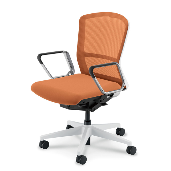 ウチダ エルフィチェア メッシュミドルバック アルミリング肘(EARPA型) ナイロンキャスター 5-360-146/5-360-166