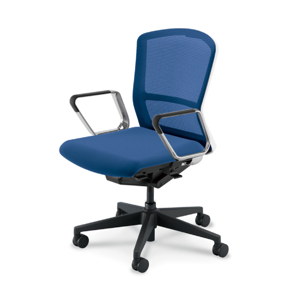 ウチダ エルフィチェア メッシュミドルバック アルミリング肘(EARPA型) ナイロンキャスター 5-360-146/5-360-166