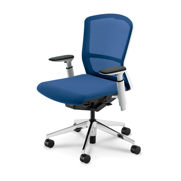 内田洋行 エルフィチェア メッシュ ホワイトフレーム ミドルバック ポリッシュ脚 KAAW型肘 ナイロンキャスター 5-360-185