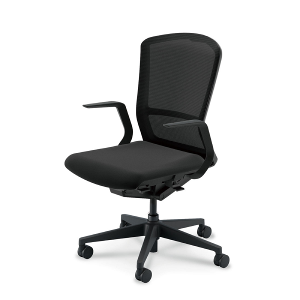 ウチダ エルフィチェア メッシュ ハイバック L型肘(ELAW型) ウレタンキャスター -BS 5-360-211