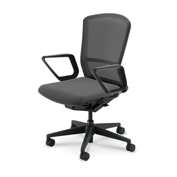 ウチダ エルフィチェア メッシュ ハイバック リング肘(ERAW型) ナイロンキャスター 5-360-203