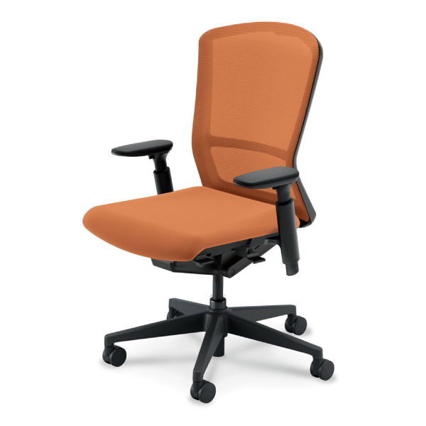 内田洋行 エルフィチェア メッシュ ブラックフレーム ハイバック ブラック脚 KAAB型肘 ナイロンキャスター 5-360-205