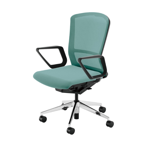 ウチダ エルフィチェア メッシュ ハイバック ポリッシュ脚 リング肘(ERAW型/ERAB型) 5-360-283/5-360-223