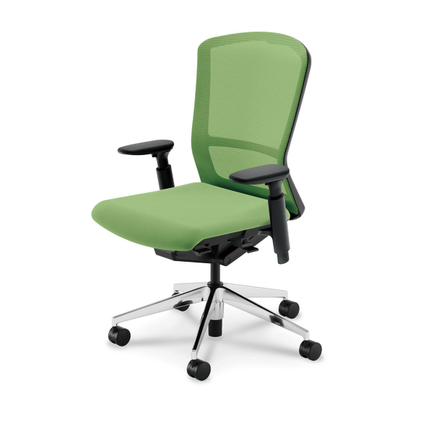 内田洋行 エルフィチェア メッシュ ブラックフレーム ハイバック ポリッシュ脚 KAAB型肘 ナイロンキャスター 5-360-225