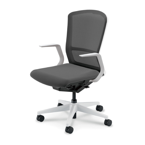ウチダ エルフィチェア メッシュ ハイバック L型肘(ELAW型) ナイロンキャスター 5-360-241/5-360-261