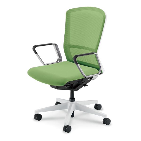 ウチダ エルフィチェア メッシュハイバック アルミリング肘(EARPA型) ナイロンキャスター 5-360-246/5-360-266