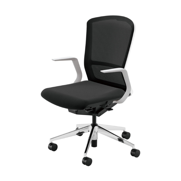 ウチダ エルフィチェア メッシュ ハイバック L型肘(ELAW型/ELAB型) ナイロンキャスター -5-360-281/5-360-221