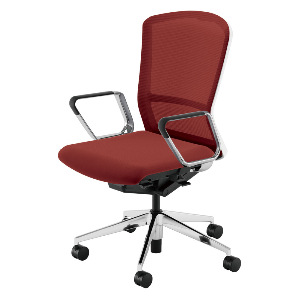 ウチダ エルフィチェア メッシュ ハイバック アルミリング肘(EARPA型) ナイロンキャスター 5-360-286/5-360-226