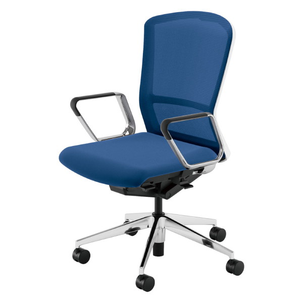 ウチダ エルフィチェア メッシュ ハイバック アルミリング肘(EARPA型) ウレタンキャスター 5-360-296/5-360-236