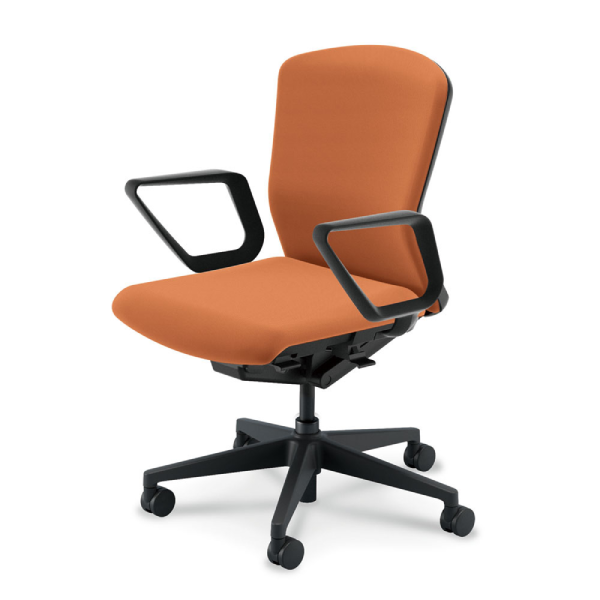 ウチダ エルフィチェア クロス ミドルバック リング肘(ERAW型) ナイロンキャスター 5-360-303