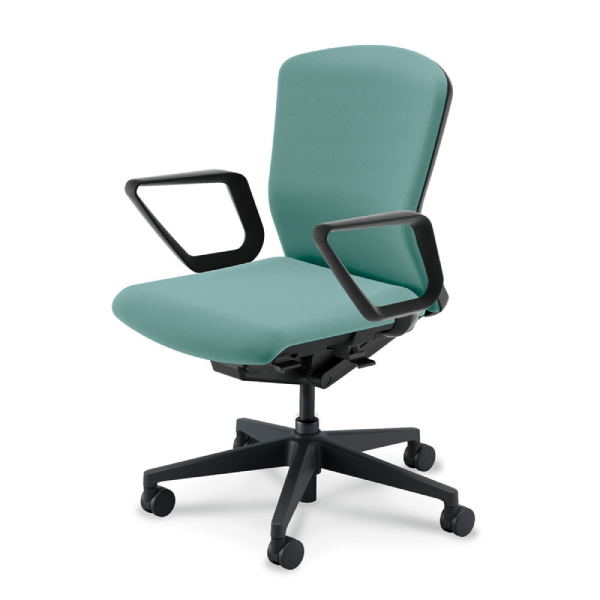 ウチダ エルフィチェア クロス ミドルバック リング肘(ERAW型) ナイロンキャスター 5-360-303