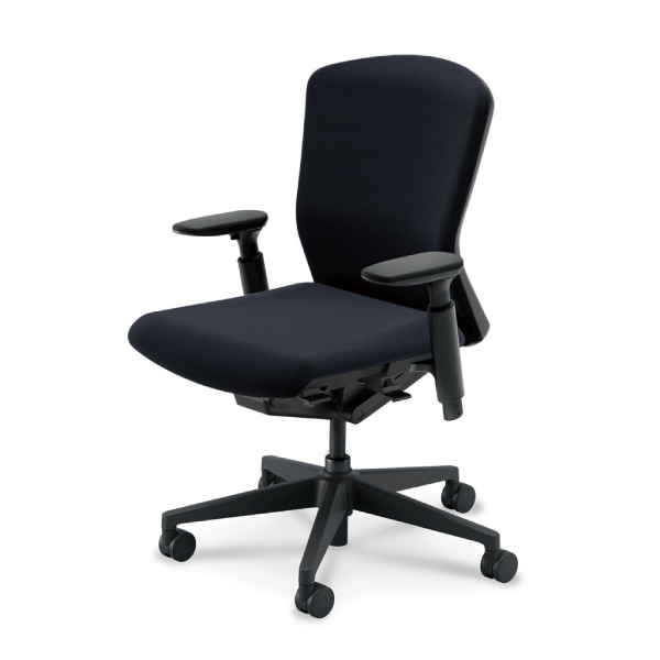 内田洋行 エルフィ 抗ウイルス加工張地 ブラック枠 ミドルバック ブラック脚 KAAB型肘 ウレタンキャスター 5-360-315G/H/J