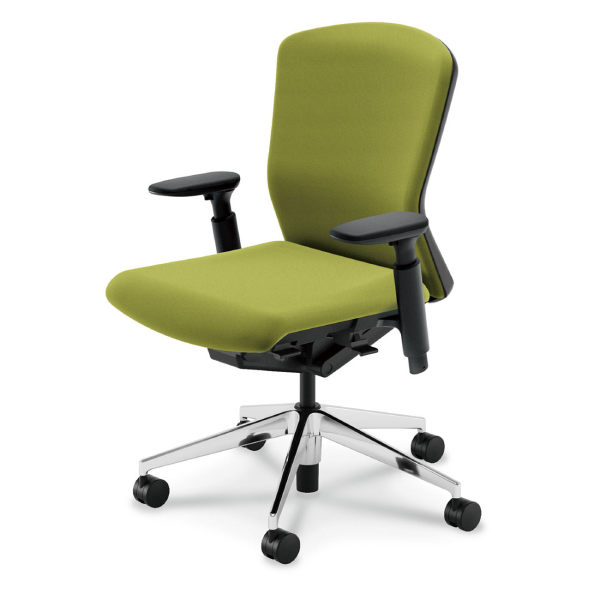 内田洋行 エルフィ抗ウイルス加工張地 ブラック枠 ミドルバック ポリッシュ脚 KAAB型肘 ナイロンキャスター 5-360-325G/H/J