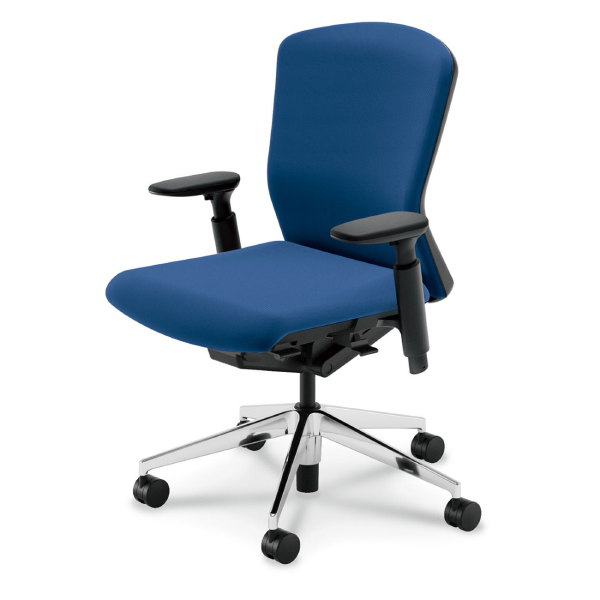 内田洋行 エルフィチェア樹脂カバーバック ブラックフレーム ミドルバック ポリッシュ脚 KAAB型肘 ウレタンキャスター 5-360-33５