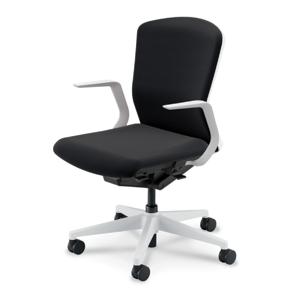 ウチダウチダ エルフィチェア クロス ミドルバック L型肘(ELAW型) ナイロンキャスター 5-360-341/5-360-361