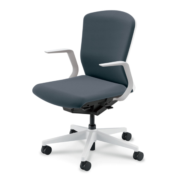 ウチダウチダ エルフィチェア クロス ミドルバック L型肘(ELAW型) ナイロンキャスター 5-360-341/5-360-361