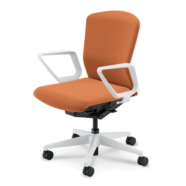 ウチダ エルフィチェア クロス ミドルバック リング肘(ERAW型) ナイロンキャスター 5-360-343/5-360-363