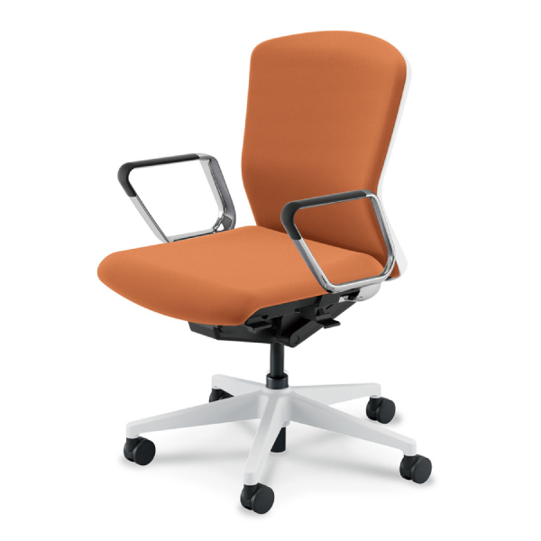 ウチダ エルフィチェア クロス ミドルバック アルミリング肘(EARPA型) ナイロンキャスター 5-360-346/5-360-366