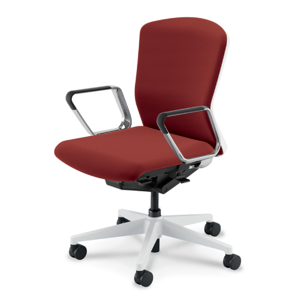 ウチダ エルフィチェア クロス ミドルバック アルミリング肘(EARPA型) ナイロンキャスター 5-360-346/5-360-366