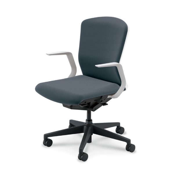 ウチダウチダ エルフィチェア クロス ミドルバック L型肘(ELAW型) ナイロンキャスター 5-360-341/5-360-361