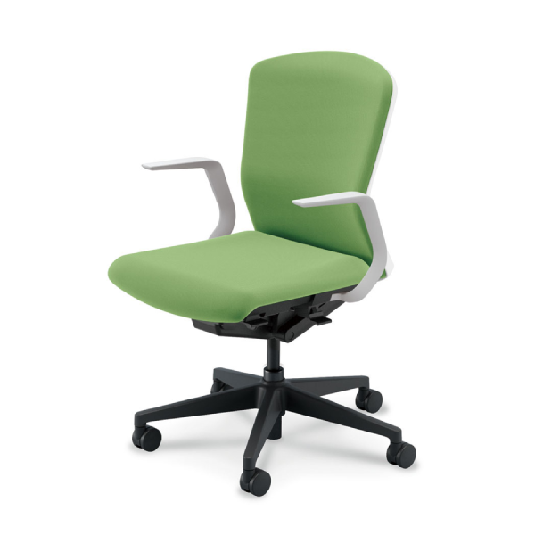 ウチダウチダ エルフィチェア クロス ミドルバック L型肘(ELAW型) ナイロンキャスター 5-360-341/5-360-361