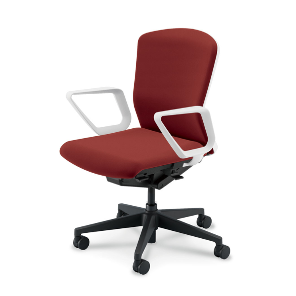 ウチダ エルフィチェア クロス ミドルバック リング肘(ERAW型) ナイロンキャスター 5-360-343/5-360-363