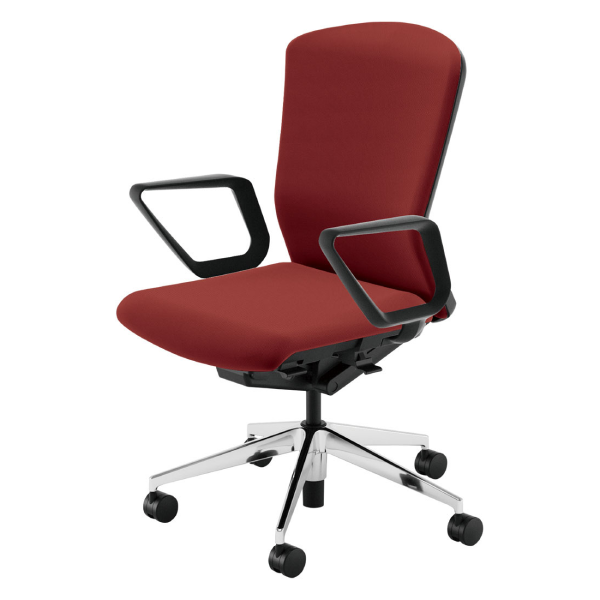 ウチダ エルフィチェア ポリッシュ脚 両面クロス ハイバック リング肘(ERAW型/ERAB型) 5-360-493/5-360-433