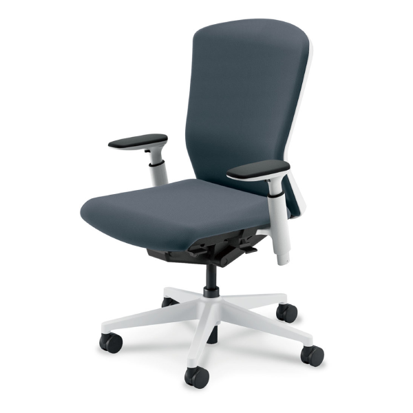 内田洋行 エルフィ 樹脂カバー/ハイバック ホワイト枠 ブラック/ホワイト脚 KAAW型肘 ウレタンキャスター 5-360-455/-475