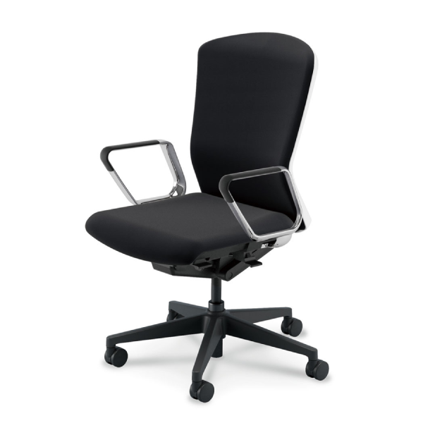 ウチダ エルフィチェア クロス ハイバック アルミリング肘(EARPA型) ナイロンキャスター 5-360-446/5-360-466