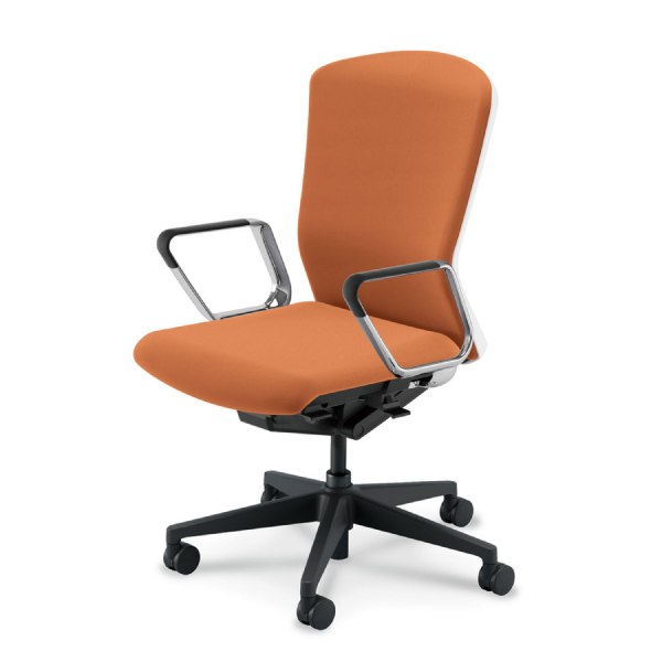 ウチダ エルフィチェア クロス ハイバック アルミリング肘(EARPA型) ナイロンキャスター 5-360-446/5-360-466