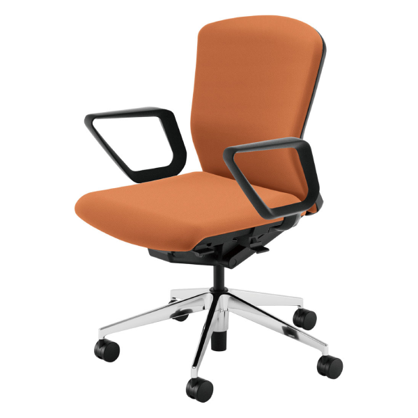 ウチダ エルフィチェア ポリッシュ脚 両面クロス ミドルバック リング肘(ERAW型/ERAB型) 5-360-583/5-360-523