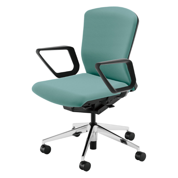 ウチダ エルフィチェア ポリッシュ脚 両面クロス ミドルバック リング肘(ERAW型/ERAB型) 5-360-593/5-360-533