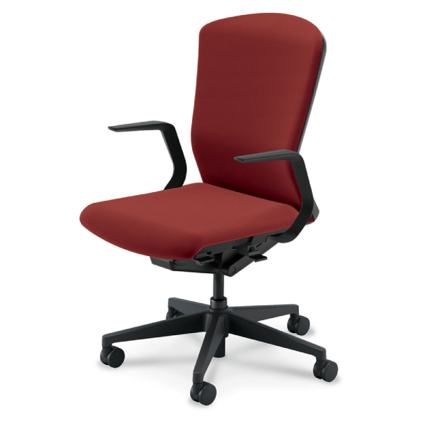 内田洋行ウチダ エルフィチェア 両面クロスハイバック L型肘(ELAW型) ナイロンキャスター 5-360-601