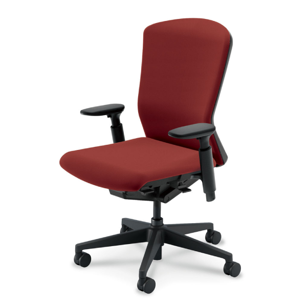 内田洋行 エルフィチェア クロスバック ブラックフレーム ハイバック ブラック脚 KAAB型肘 ナイロンキャスター 5-360-605