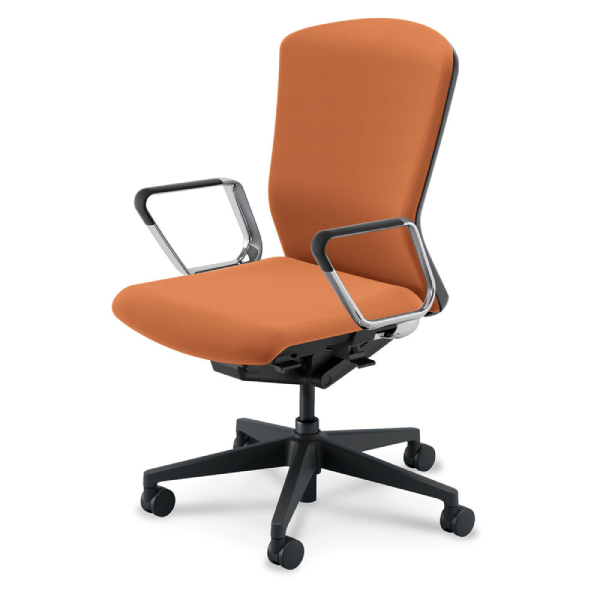 ウチダ エルフィチェア 両面クロスハイバック アルミリング肘(EARPA型) ナイロンキャスター 5-360-606